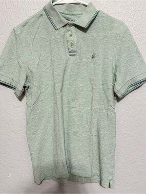 John Varvatos Pale Green Men's Polo with Contrast Tipping